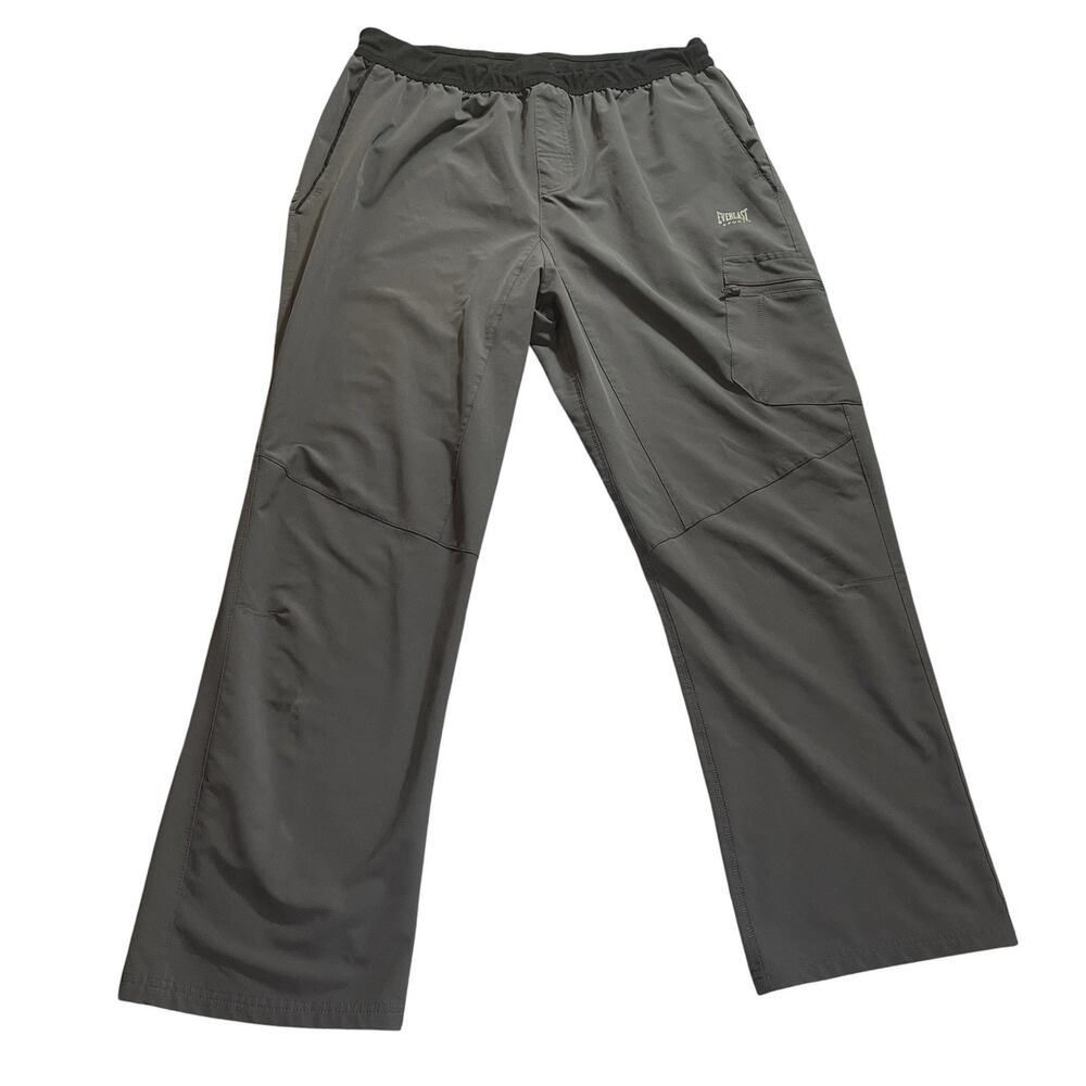 Everlast Warm Up Cargo Track Pants Men's XL Gray Drawstring Stretch Wide Leg
